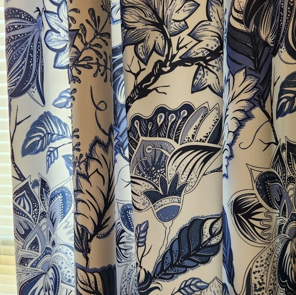 Lush Accents Set Of 2 Blue And White Drapery Panels By Lush Poshmark